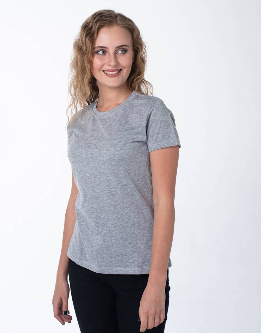 Женская футболка серый меланж оптом