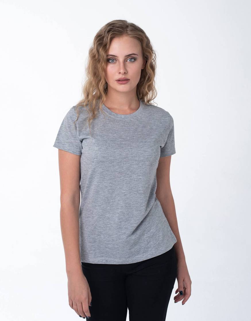 Женская футболка серый меланж оптом